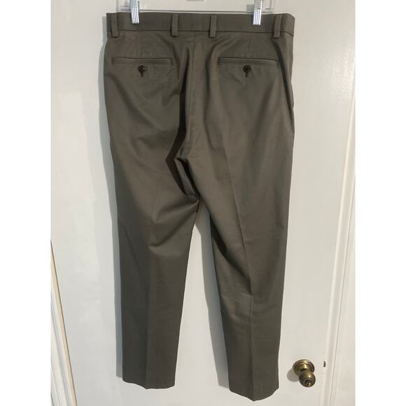 Brooks Brothers Milano fit chino pant men’s 33x30 gray cotton stretch flat front - Picture 2 of 4
